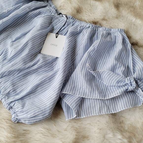 🔥🔥Onia Blue Bell French Stripe Colette Crop Top - Picture 2 of 13